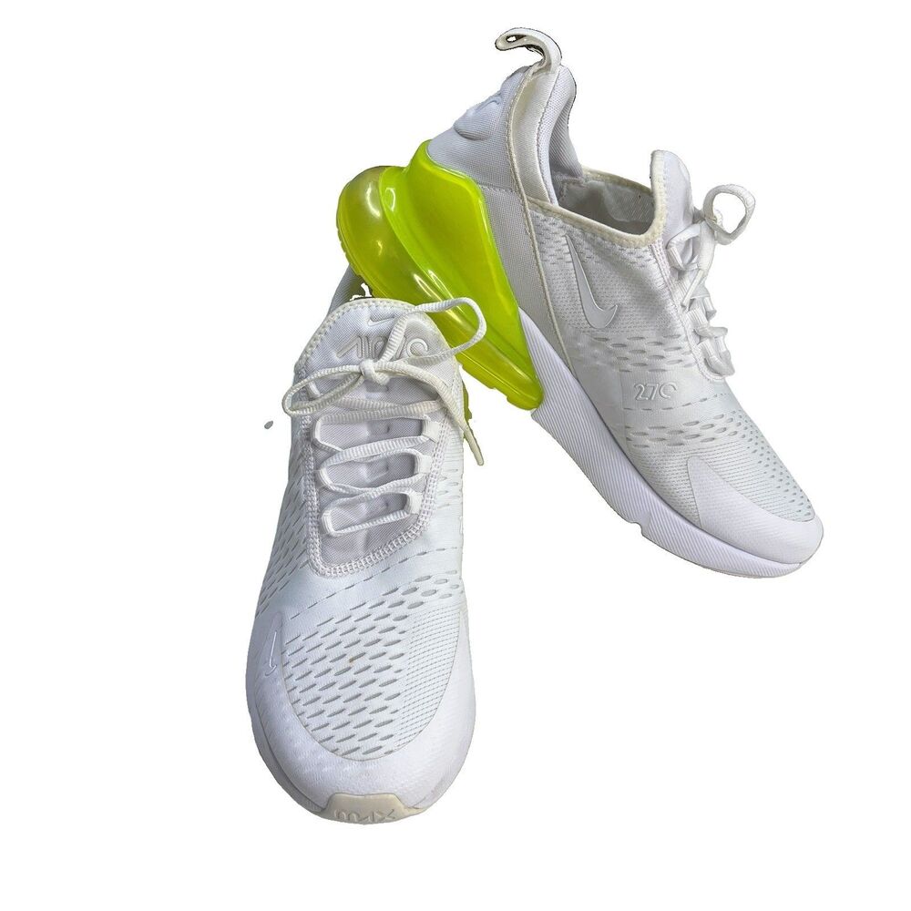 Nike Air Max 270 White Volt Green Running Shoes Sneakers AH8050-104 Men Sz 11